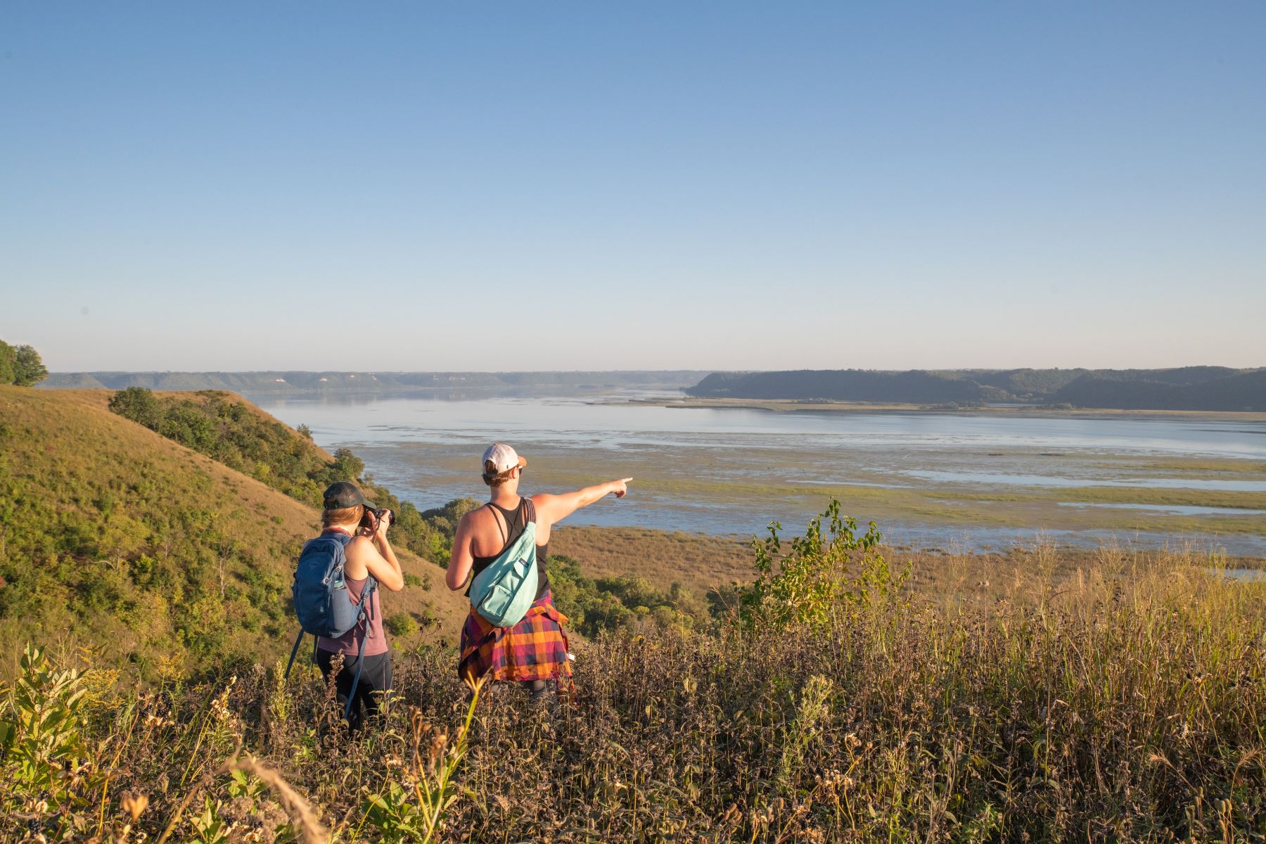 Hiking to the top of a Mississippi Bluff