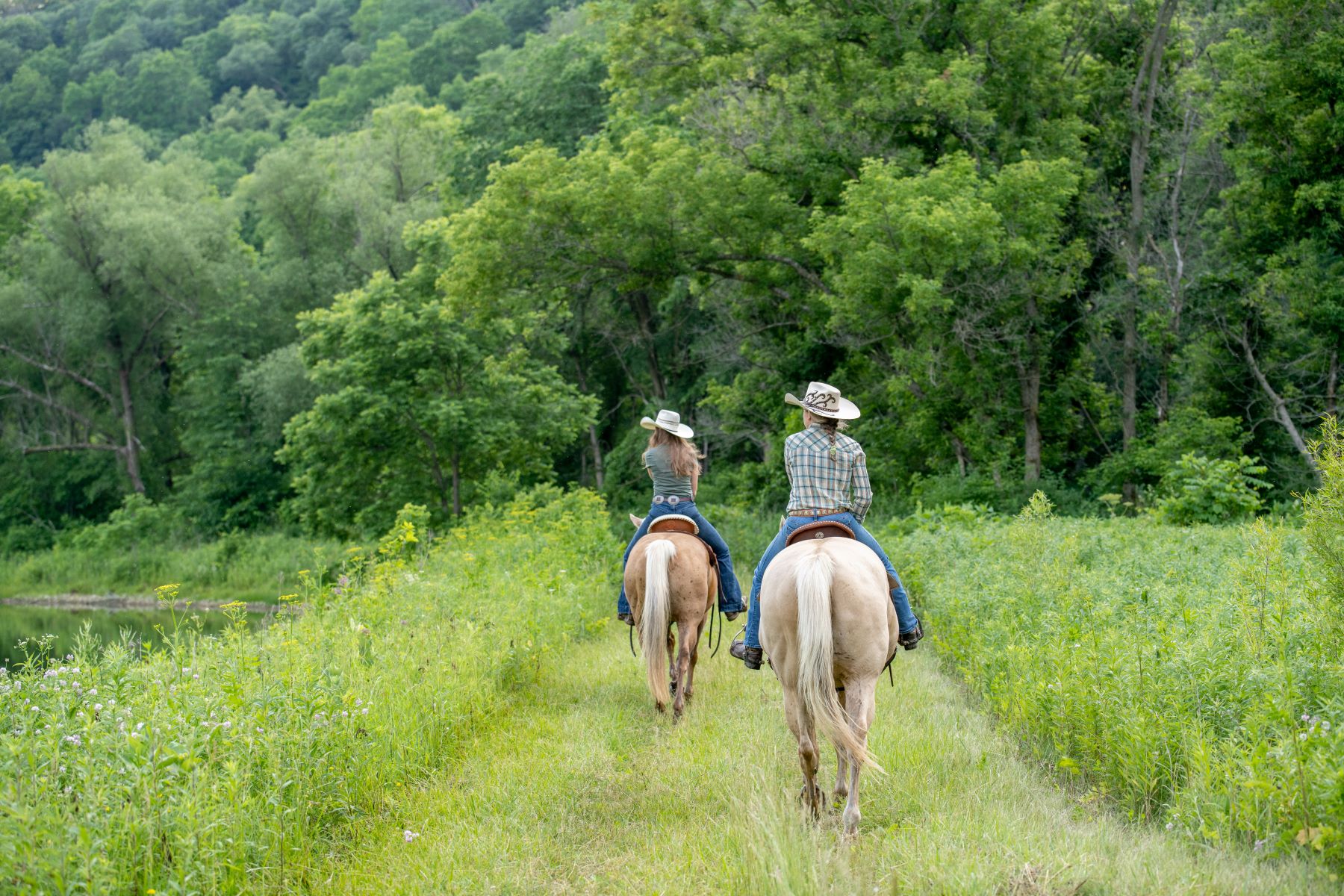 Two women on horseback